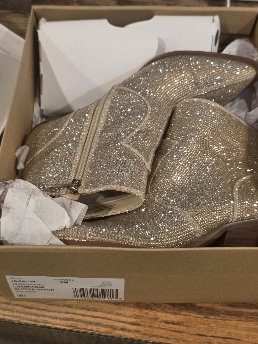 Jessica Simpson Champagne Glitter Ankle Boots